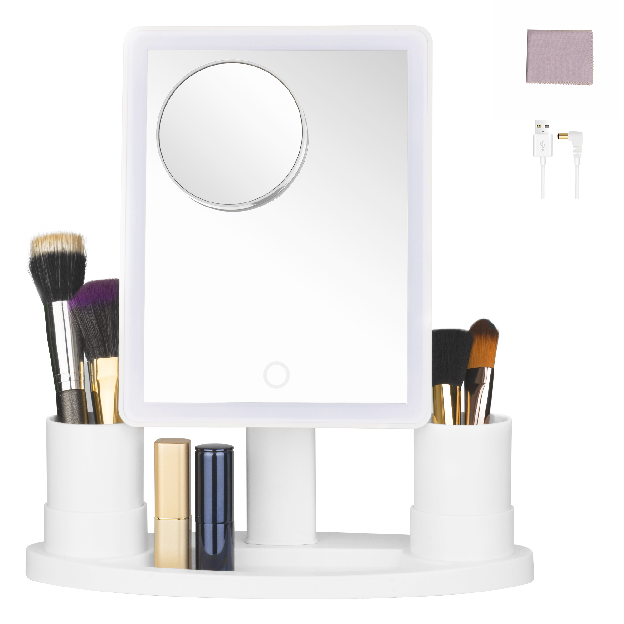 KW033-D 37 led lights desktop mirror with storage base - 图片 9