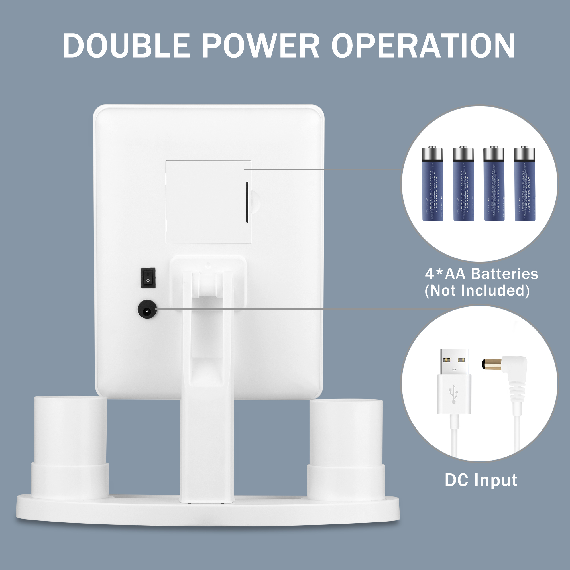 KW033-D 37 led lights desktop mirror with storage base - 图片 11