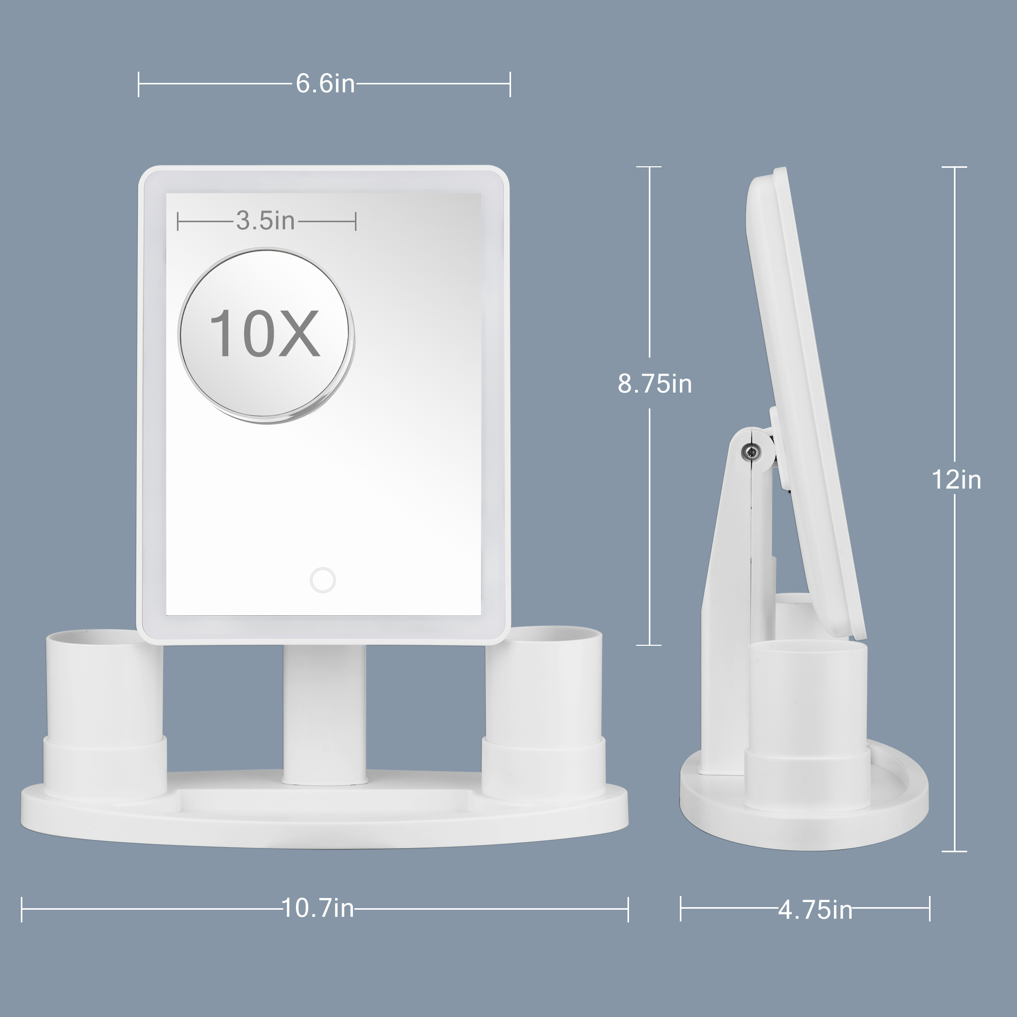 KW033-D 37 led lights desktop mirror with storage base - 图片 4