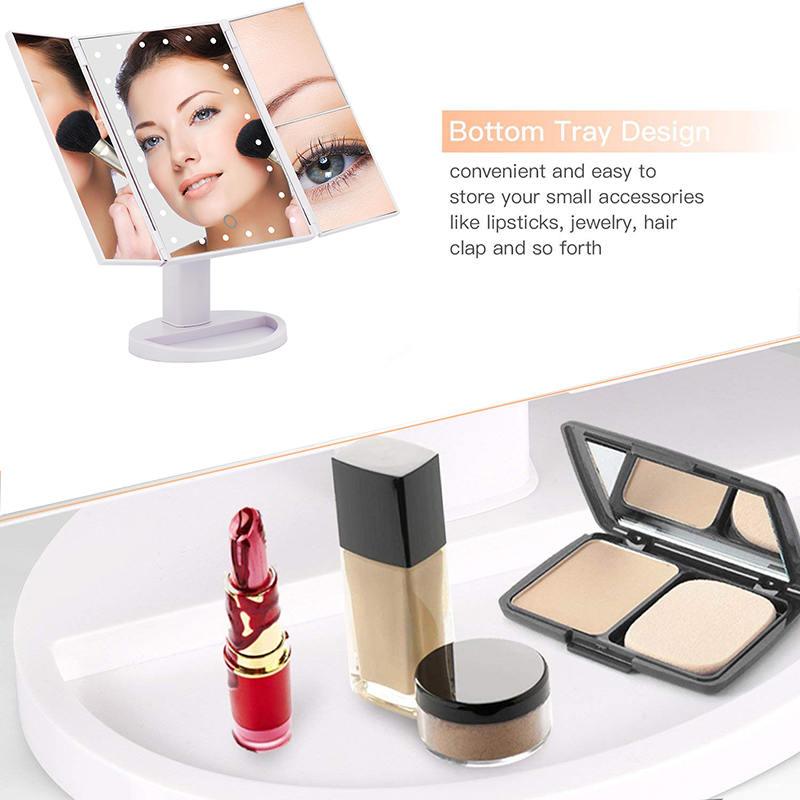 KW034B 24 led lights desktop Tri-fold mirror - 图片 3