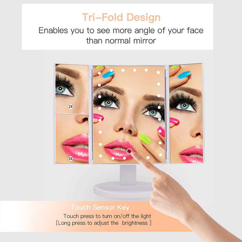 KW034B 24 led lights desktop Tri-fold mirror - 图片 5