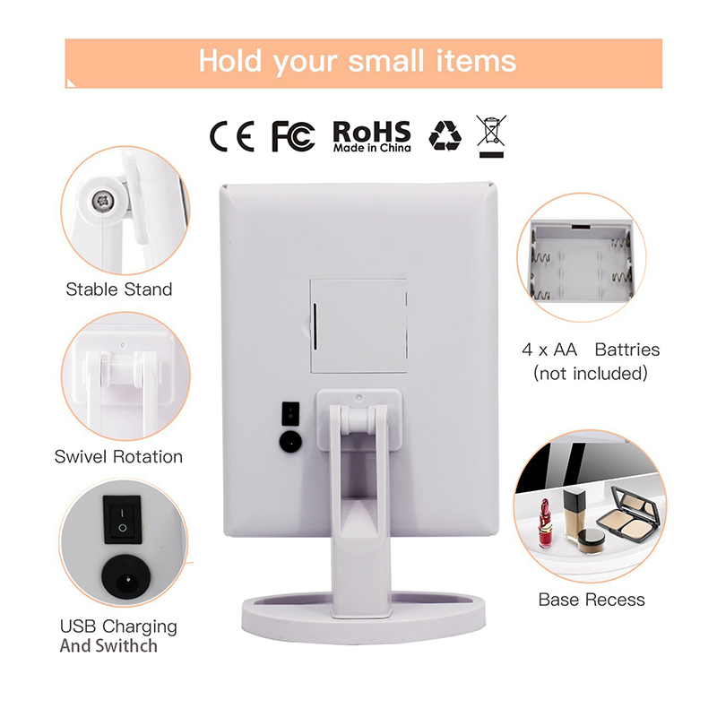 KW034B 24 led lights desktop Tri-fold mirror - 图片 6