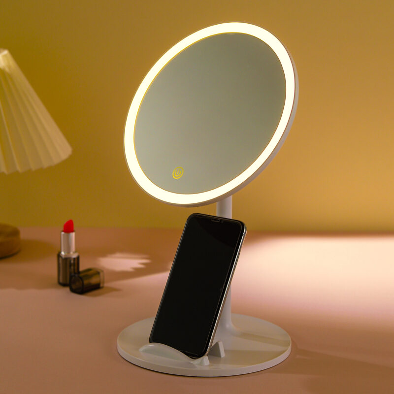 KW038A-D LED Desktop Makeup Mirror with Phone Holder