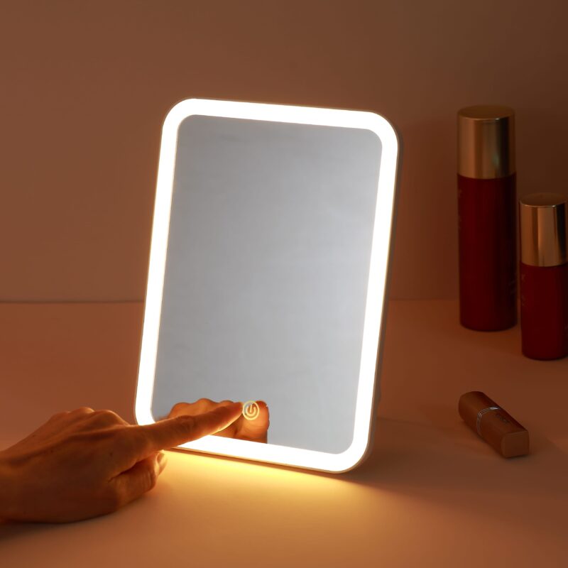 KW032 led table mirror with hidden adjustable support