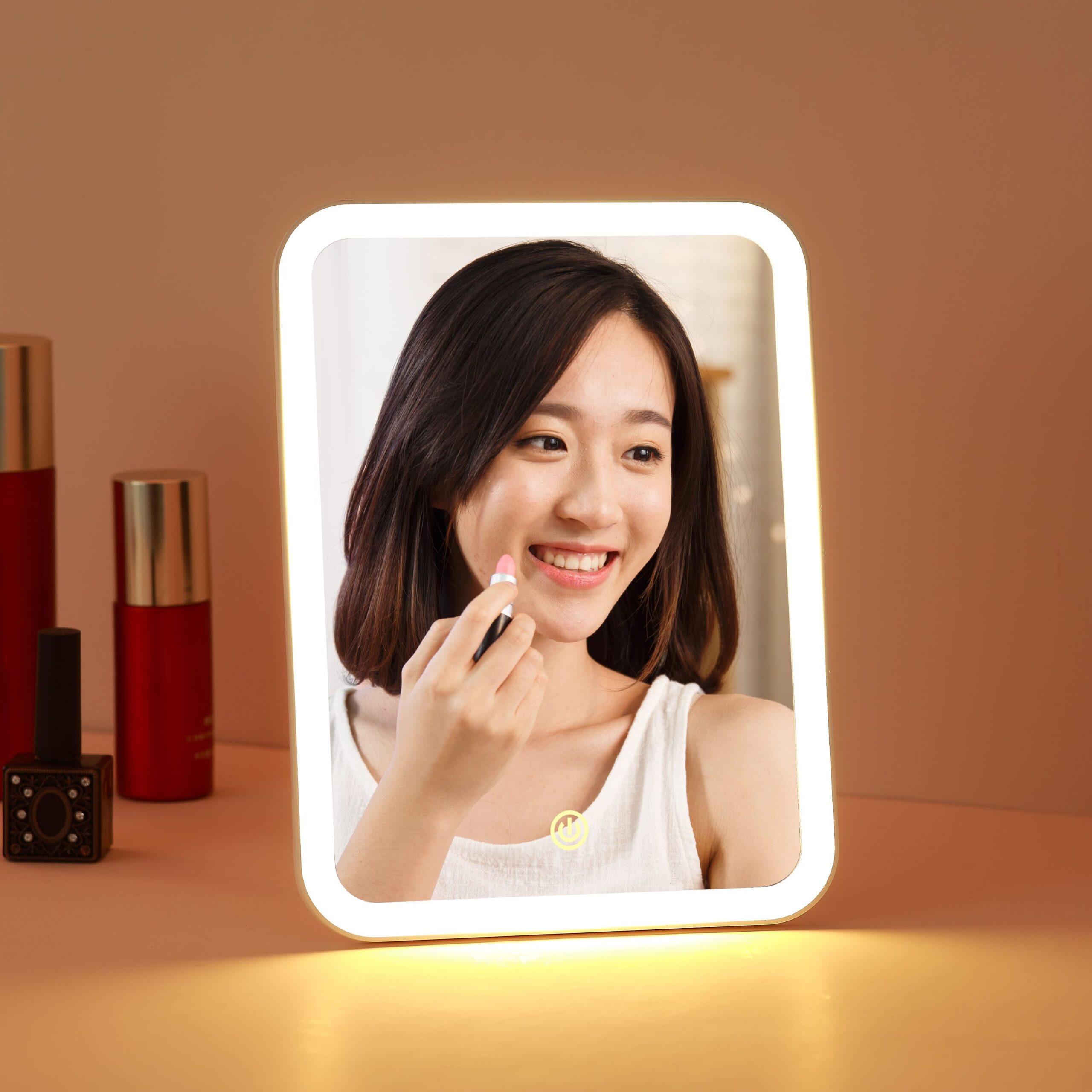 KW032 led table mirror with hidden adjustable support - 图片 2