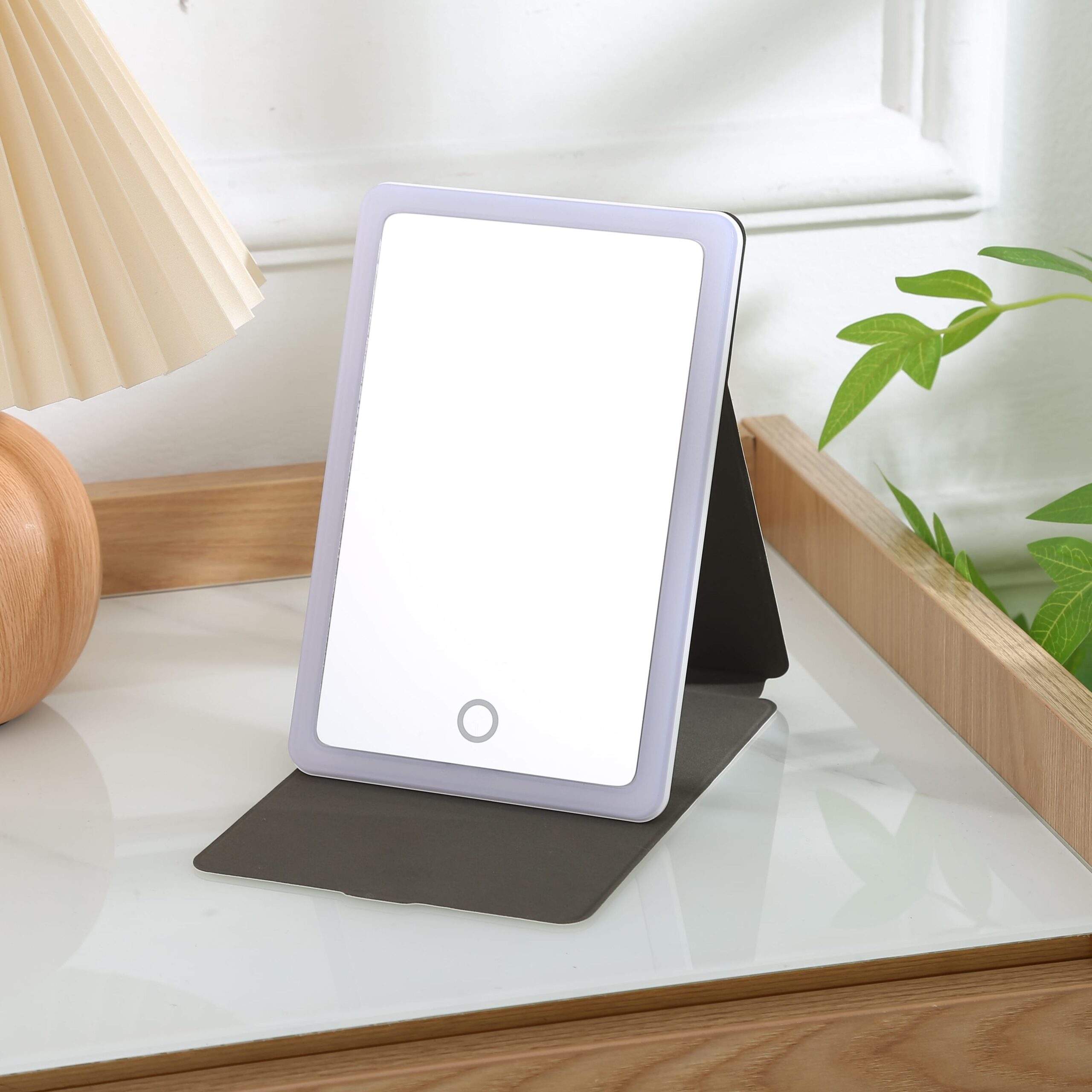 KW063S Foldable Portable Pocket Mirror with PU Case