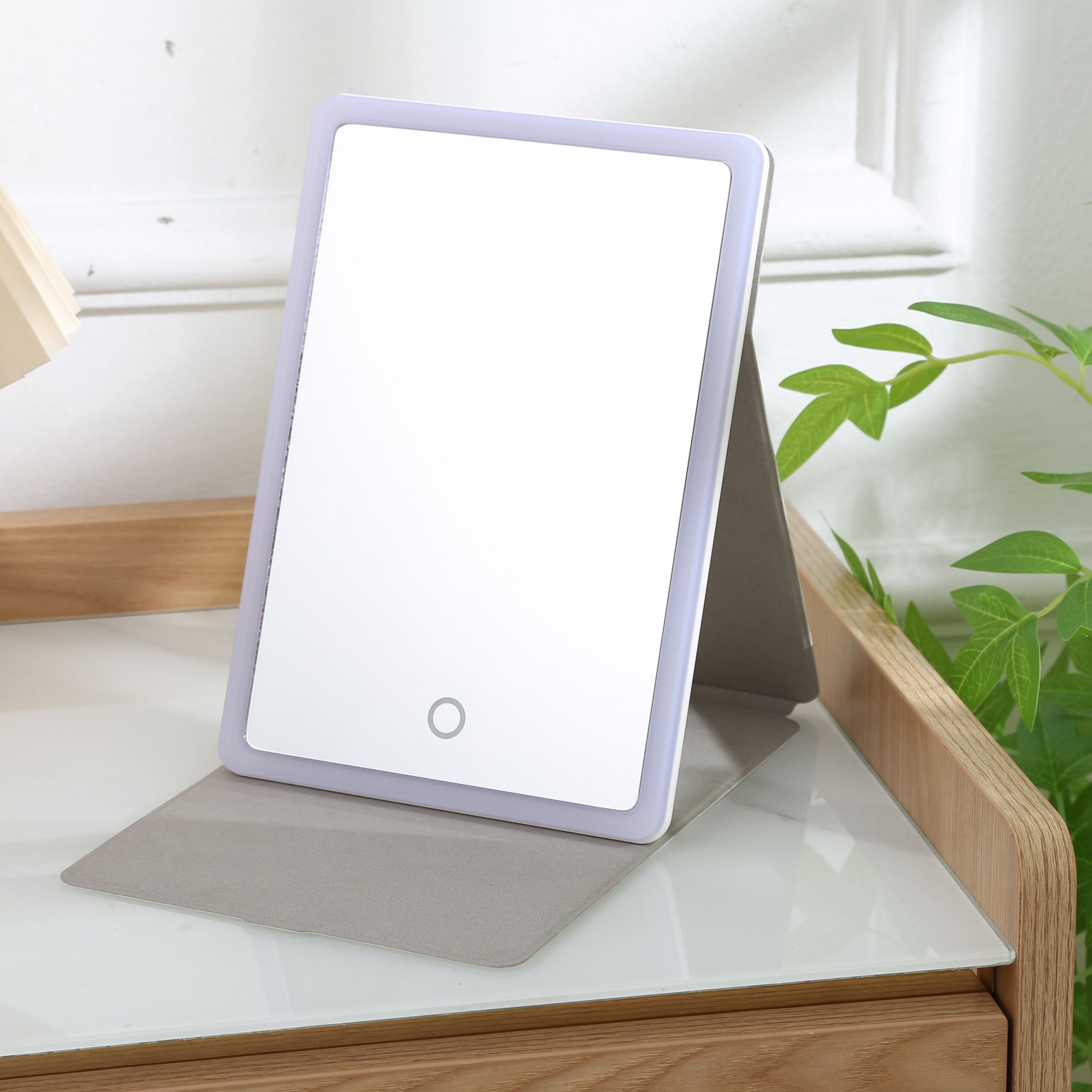 KW063S Foldable Portable Pocket Mirror with PU Case - 图片 3