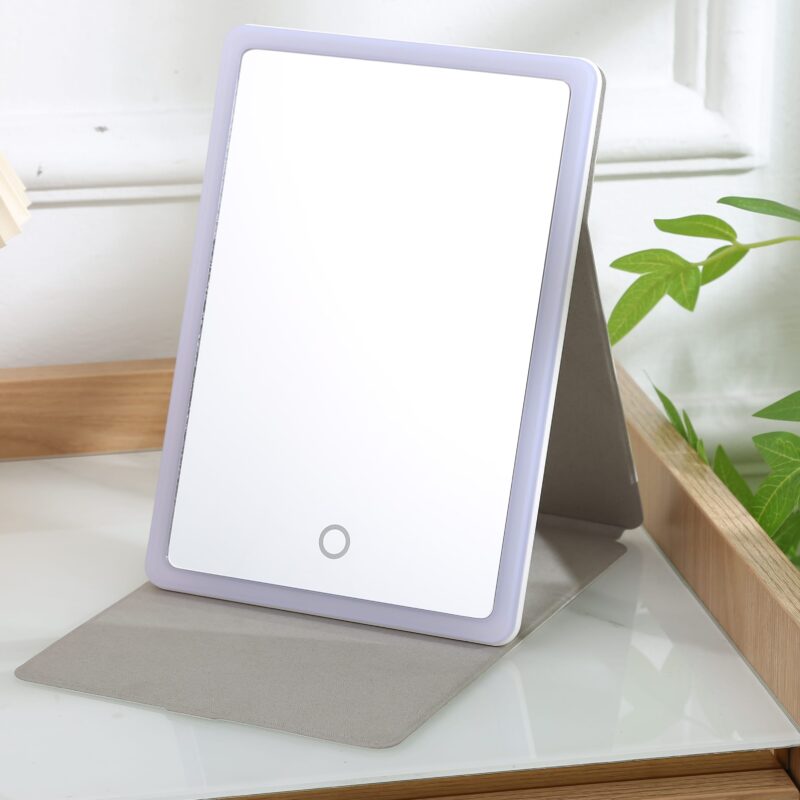 KW063 XL Foldable Portable Pocket Mirror with PU Case