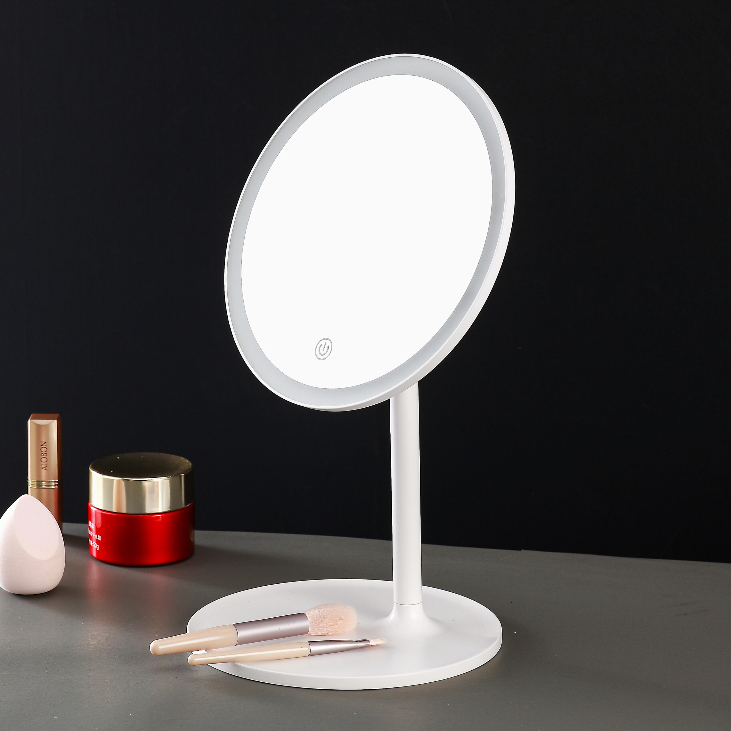 KW038A+B LED Desktop Mirror combine LED Suction Sucker mirror 2 in 1 - 图片 6
