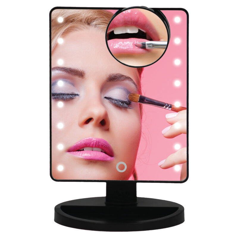 KW033 16 led lights Desktop mirror with base