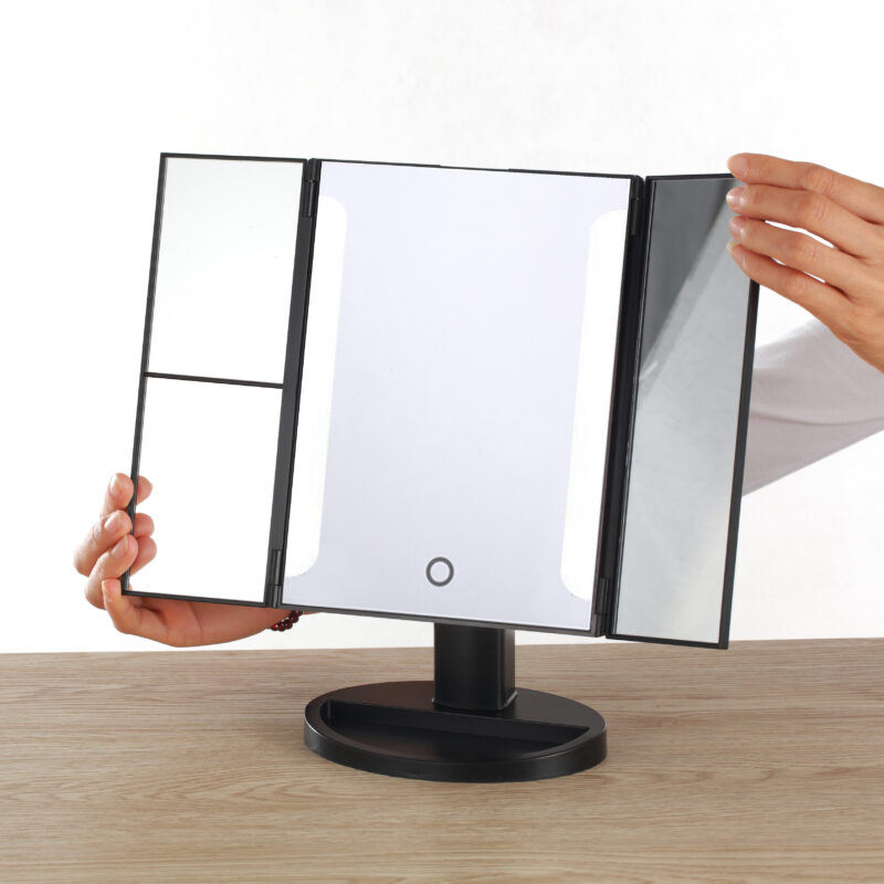 KW034B 36 led chips in strips desktop Tri-fold mirror