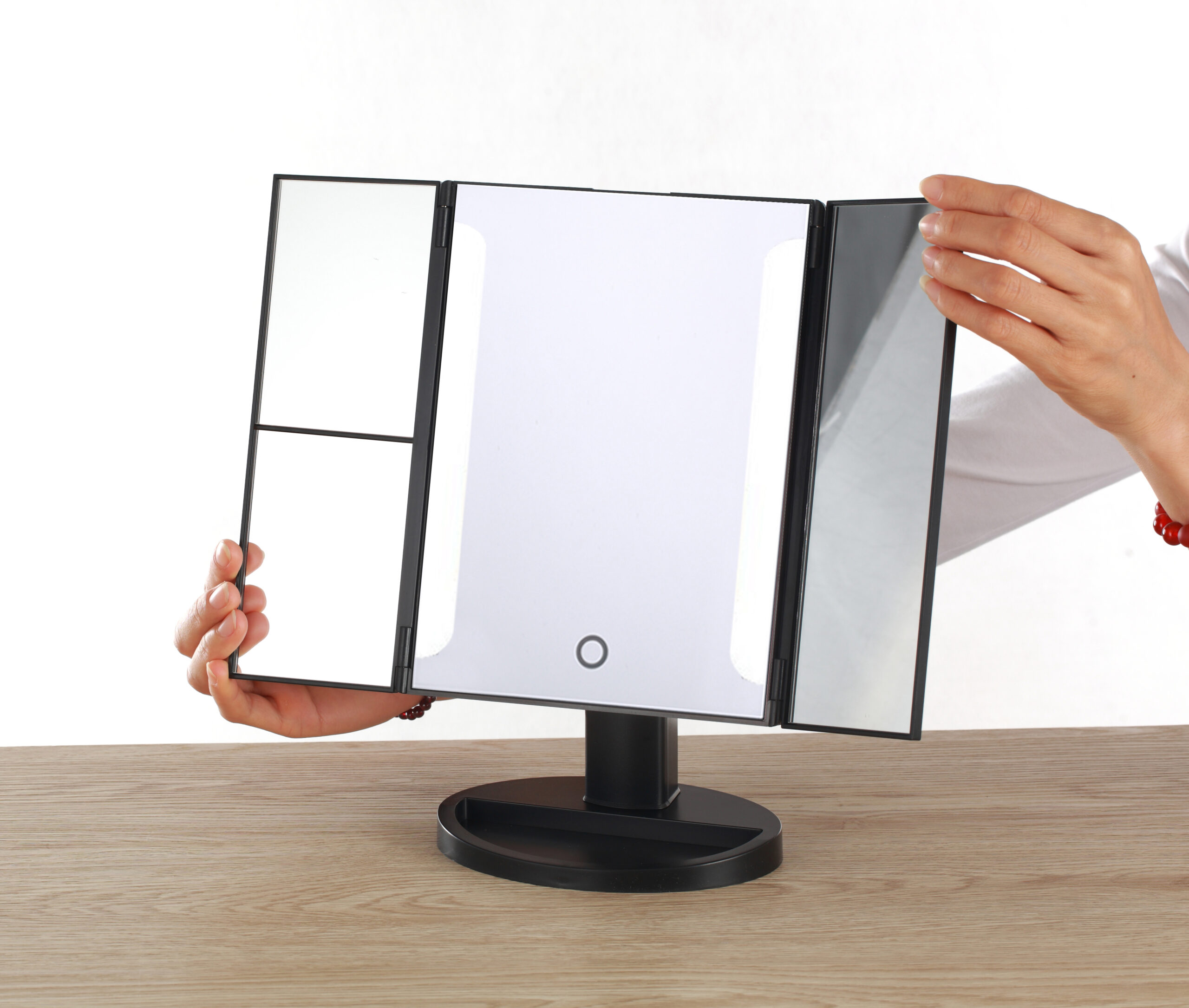 KW034B 36 led chips in strips desktop Tri-fold mirror