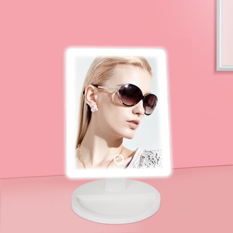 KW033 -37 LED chips in LED strips Desktop mirror with base