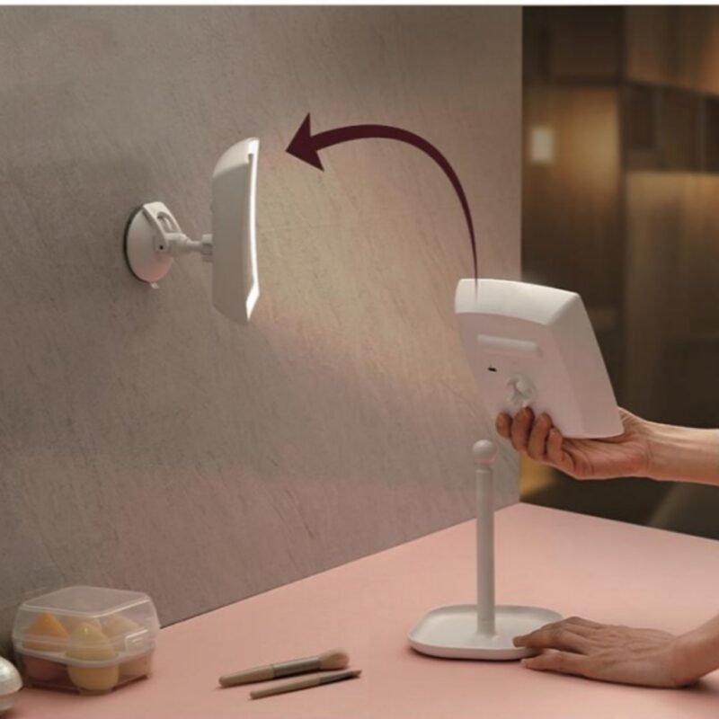 KW070A+B LED Desktop Mirror combine LED Suction Sucker mirror 2 in 1